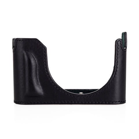 Arte di Mano Leica Q2 Half Case with Battery & SD Card Access Door - Minerva Black with Black Stitching